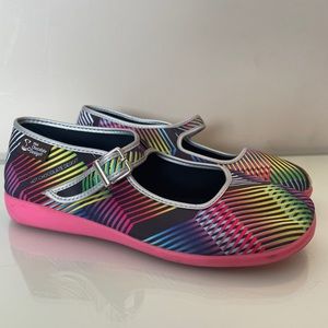 Chocolaticas Rainbow Mary Jane’s Size 9 Neon Swirl Stripe Hot Chocolate Designs